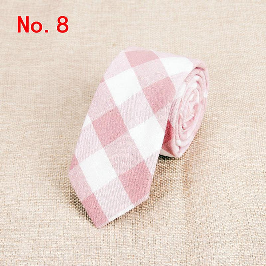Corbata de Algodón a Cuadros para Hombre - Image 6