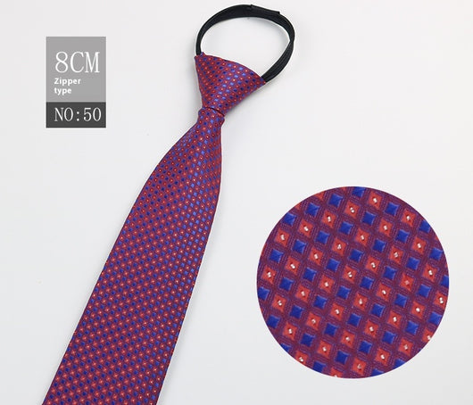 Corbata Negra Rayada Azul con Cierre Rápido - Corbata Ejecutiva Lazy Zip - Image 51