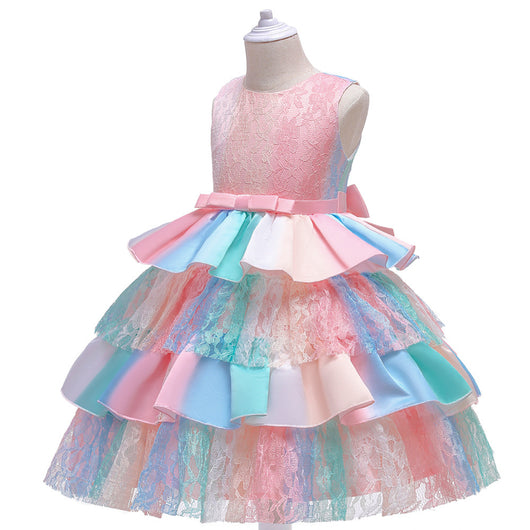 Vestido Princesa Degradado de Encaje Multicolor - Image 2
