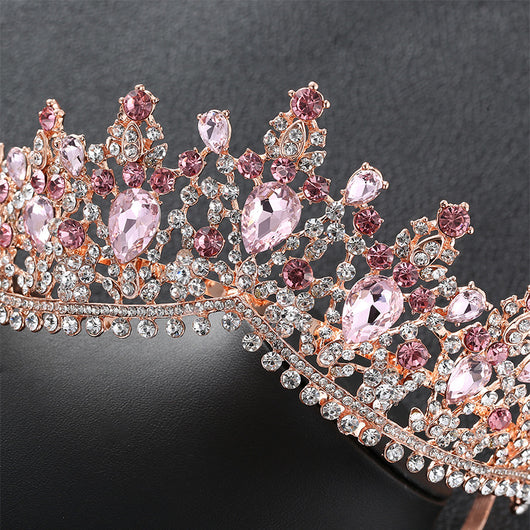 Corona Nupcial Barroca con Cristales Brillantes para Novia Elegante - Image 9