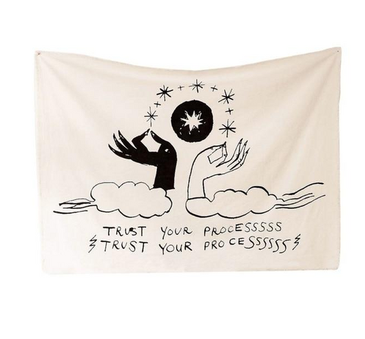 Bohemian sun and moon tapestry with a celestial pattern of golden suns and crescent moons on a dark blue background. - Image 53