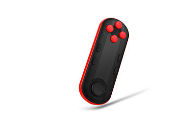 Black and red casual Bluetooth mobile gamepad remote control with an analog stick and four action buttons. - Image 3