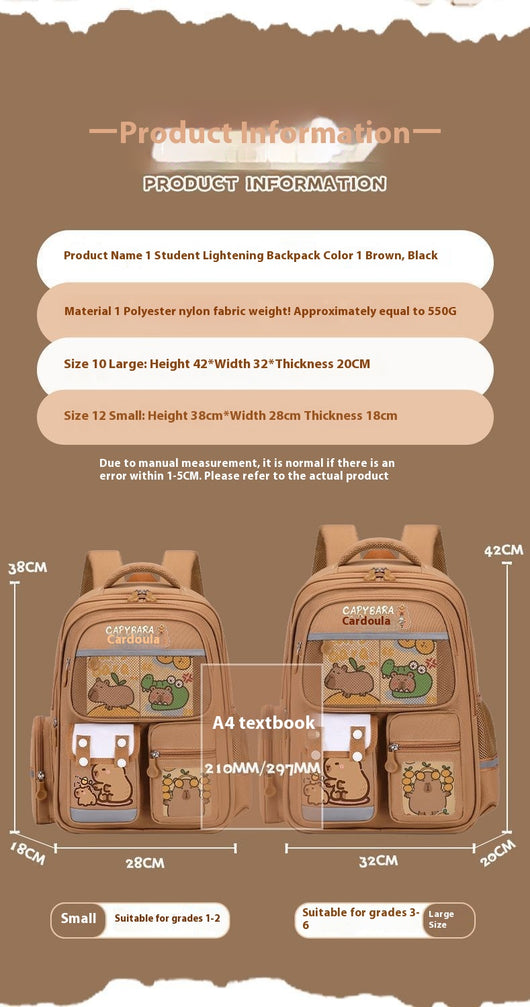 Mochila Escolar Infantil Delfín y Capibara - Diseño Animado - Image 18