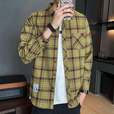 Camisa Casual Cuadros Estilo Hong Kong para Jóvenes - Image 18
