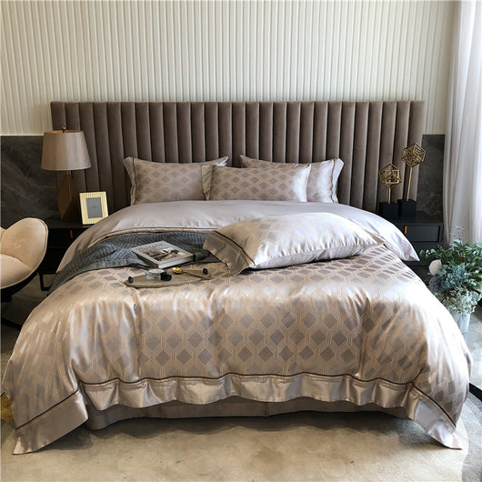 Juego de Cama de Algodón Puro 4 Piezas - Lujo Minimalista para Primavera y Verano - Image 12