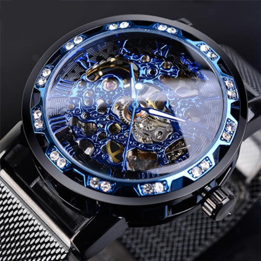 Reloj Mecánico con Correa Hueca de Diamantes de Imitación - Image 16