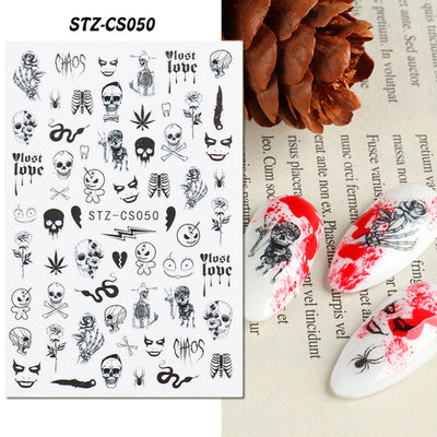 Stickers de Uñas Adhesivos Halloween - Calabazas, Zombis y Calaveras - Image 15