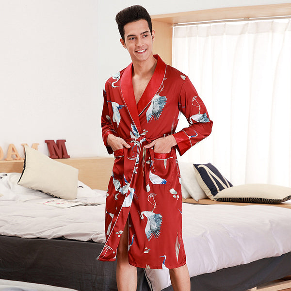 Bata de Seda para Hombre - Pijama Largo Premium para Casa