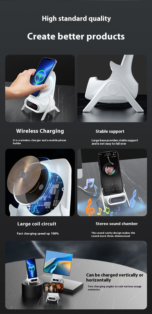 Cargador Inalámbrico con Amplificador de Sonido y Carga Automática - Image 18