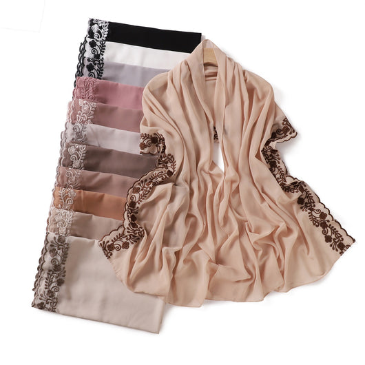 Pañuelo de Gasa Ligero en Colores Sólidos para Mujer - Image 34
