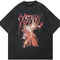 Playera Acolchada Retro Hip Hop Casual Manga Corta para Hombre