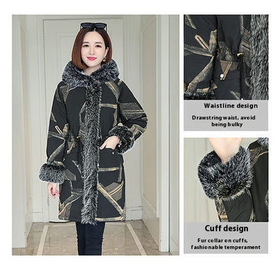 Parka Mujer Talla Grande con Cuello de Pelaje - Abrigo de Algodón Premium - Image 12