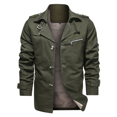 Chaqueta Casual de Algodón con Solapa - Corte Medio para Hombre - Image 2