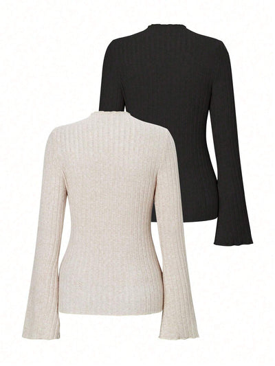 Blusa Manga Larga Cuello Redondo Rayas Texturizadas Ajuste Slim - Image 10