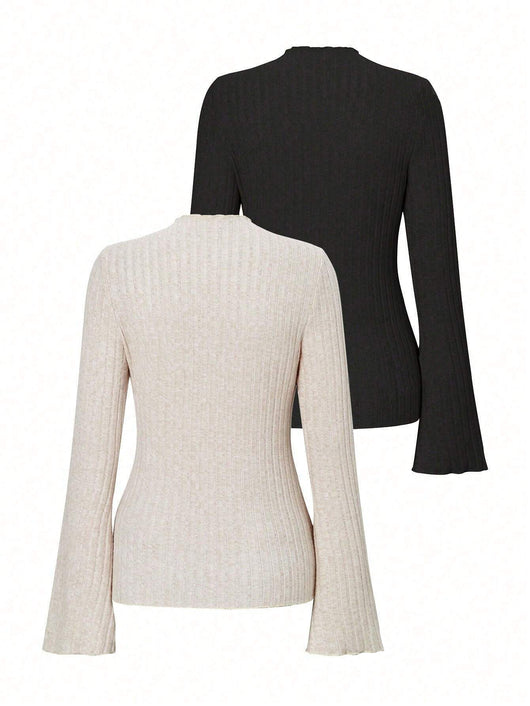 Blusa Manga Larga Cuello Redondo Rayas Texturizadas Ajuste Slim - Image 10