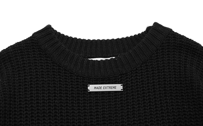 Suéter Holgado para Hombre con Detalles de Costura y Borlas - Image 8