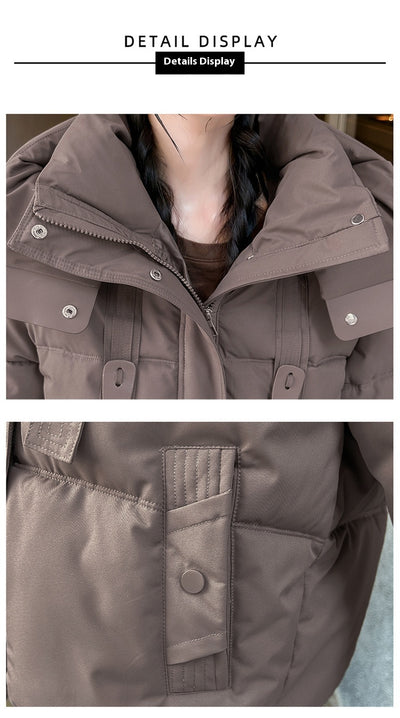 Chaqueta Corta Acolchada con Capucha para Mujer - Image 36