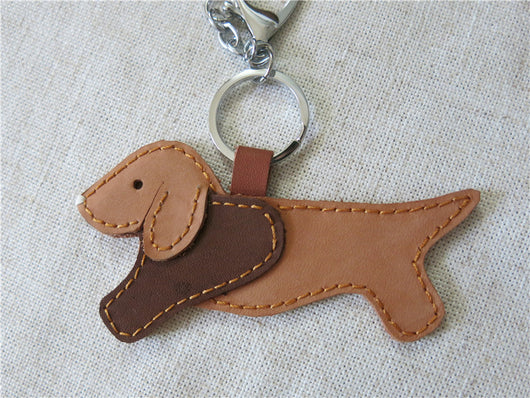 Llavero Perro Salchicha Artesanal de Cuero Genuino para Auto - Image 10