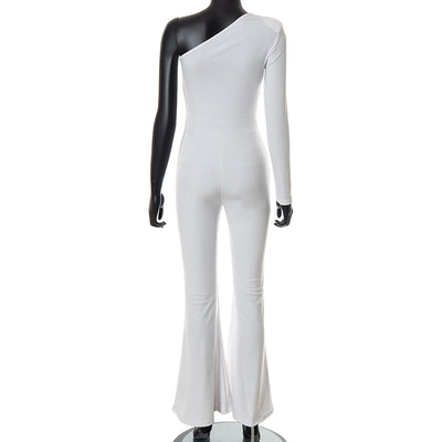 Jumpsuit Asimétrico de Malla con Detalle de Hombro Único - Image 3