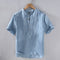 Camisa Casual de Lino Retro Estilo Japonés para Hombre