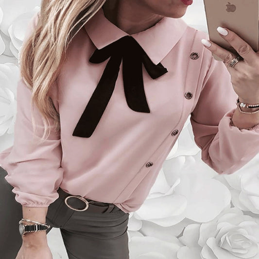 Blusa Elegante para Mujer con Nudo en el Escote - Image 2