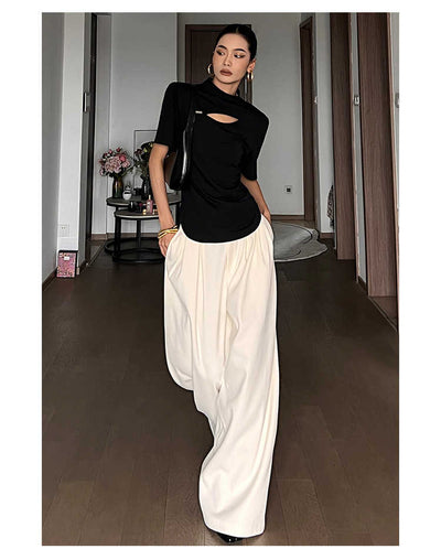 Pantalones Casuales Blancos de Cintura Alta Corte Recto para Mujer - Image 5