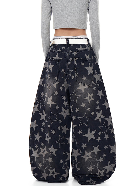 Jeans Machete Estampado Retro Americano con Diseño Desgastado - Image 4