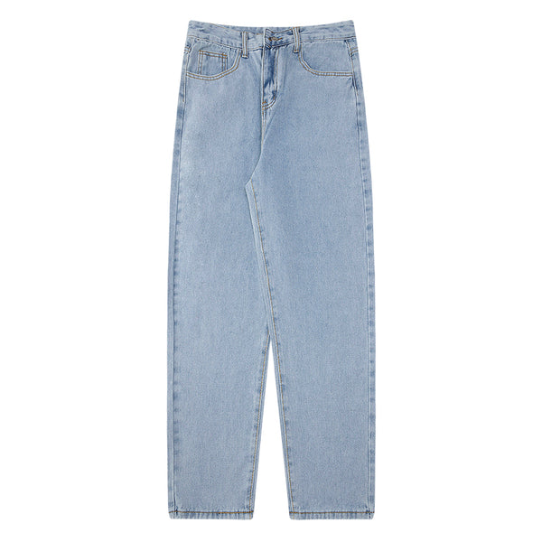 Pantalones Vaqueros Hombre Estilo Hong Kong Corte Recto Suelto Tendencia
