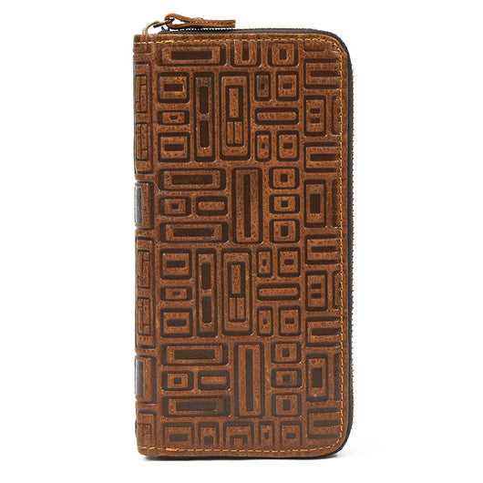 Billetera Larga Retro de Cuero Crazy Horse para Hombre - Image 4