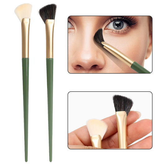 Brocha Abanico para Contorno Nasal - Herramienta de Maquillaje Profesional Suave y Precisa