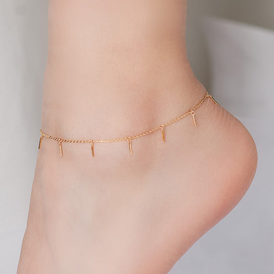 Pulsera de Cadena Dorada Minimalista con Detalles en Color