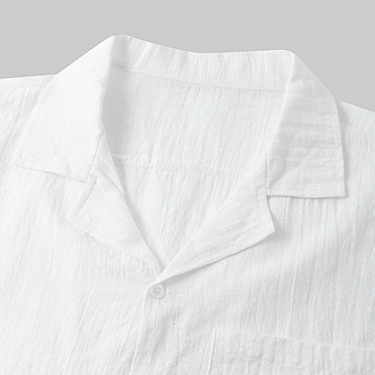 Camisa de Lino y Algodón Manga Corta para Hombre - Image 19