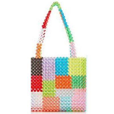 Bolsa Tejida con Patrones de Puzzle y Cuentas Decorativas - Image 16