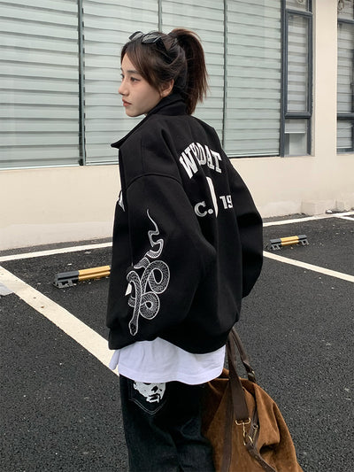 Chaqueta Suelta Estilo Street con Letras - Image 10