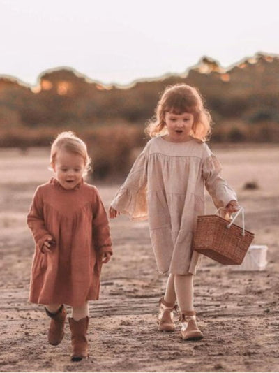 Vestido Infantil de Algodón con Encaje y Mangas Largas - Image 14