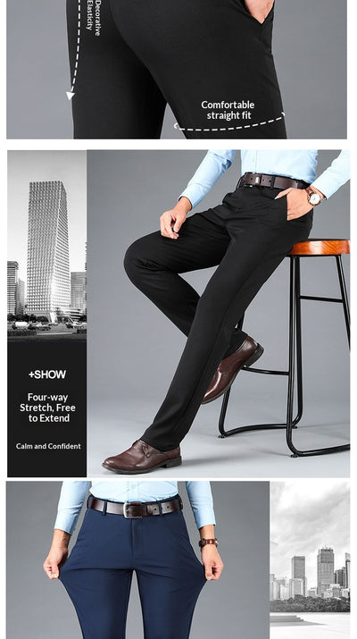 Pantalones Casuales Ejecutivos Stretch Corte Recto para Hombre - Image 13