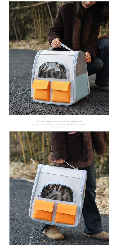 Mochila Transparente para Gatos de Gran Capacidad con Lona - Image 15
