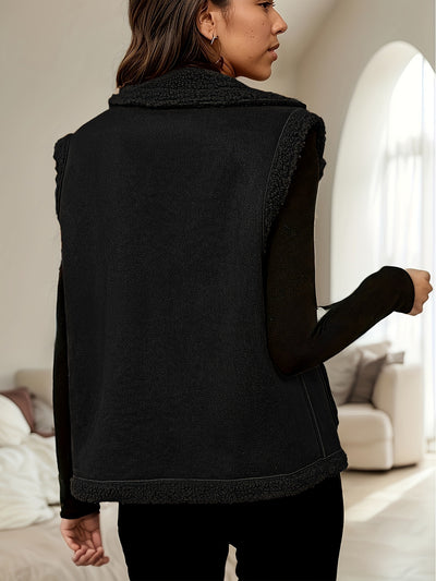 Chaleco de Gamuza con Cuello de Pana y Costuras Decorativas para Mujer - Image 15