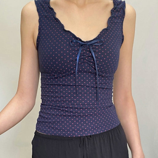 Blusa Sin Mangas Tejida con Estampado de Lunares - Image 12