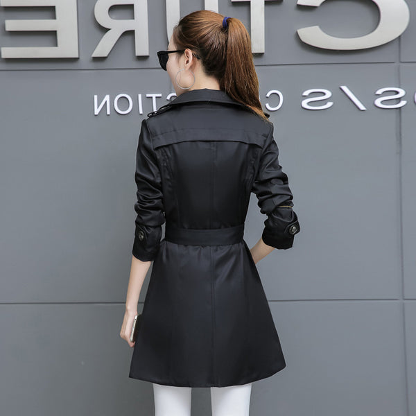Abrigo Trench Coat Ajustado Talla Grande Largo Medio