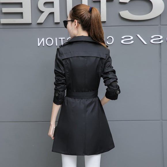 Abrigo Trench Coat Ajustado Talla Grande Largo Medio