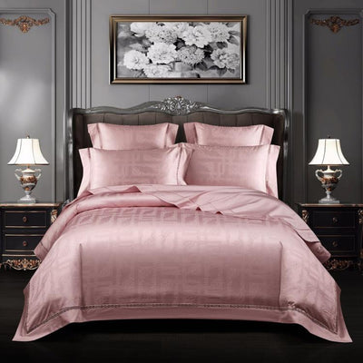 Juego de Cama Jacquard Satinado Europeo de Cuatro Piezas - Image 8
