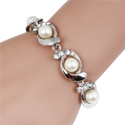 Pulsera de Perla y Diamante en Aleación - Diseño Creativo y Personalizado - Image 5