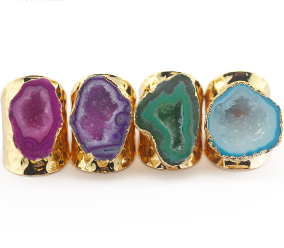 Anillos Ajustables con Piedra Druzy Yauvana
