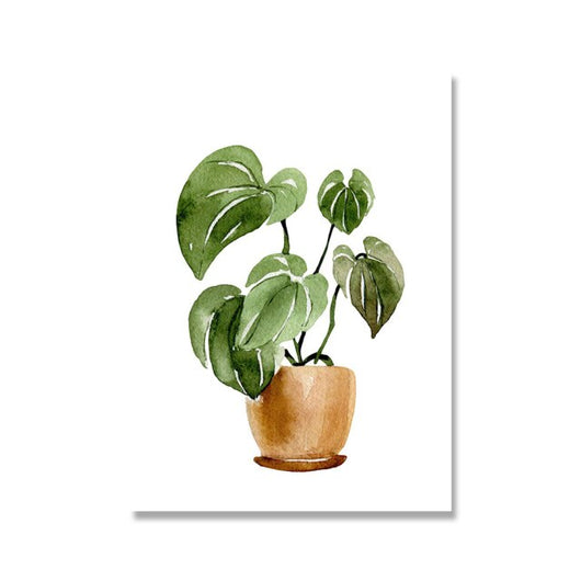 Cuadro de Plantas Tropicales en Lienzo - Arte Minimalista de Hojas Verdes - Image 8