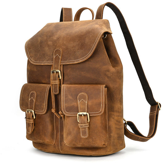 Mochila de Viaje en Cuero Premium con Compartimento Abatible - Image 9