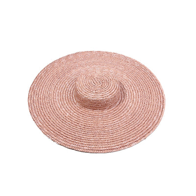 Sombrero de Paja con Ala Ancha y Cinta Decorativa para Playa - Image 4