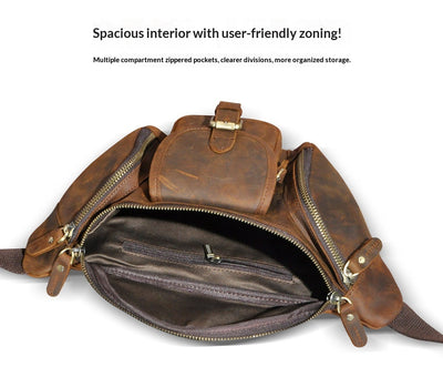 Bolsa de Pecho Cuero Crazy Horse Hombre - Cuero Genuino Premium - Image 12