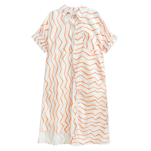 Vestido Camisero Mujer Rayas Francesas Estilo Relajado para Verano - Image 6