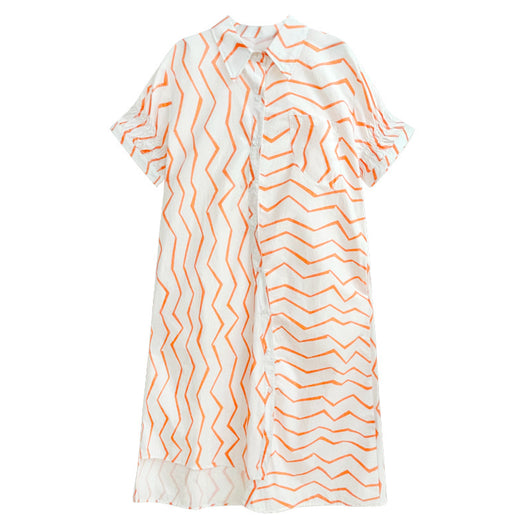 Vestido Camisero Mujer Rayas Francesas Estilo Relajado para Verano - Image 6